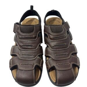 Dockers Mens Fisherman Sandals Brown Adjustable Strap MemoryFoam Comfort Size 8M